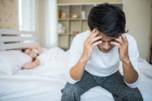sexual dysfunction upset man